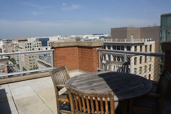 View from roof deck of The Clara Barton condo building in Penn Quarter Washington DC