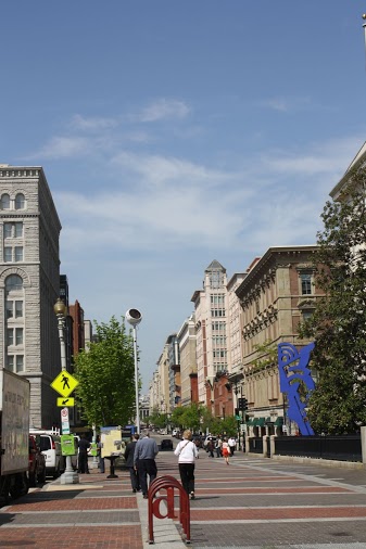 Pedestrian walk in Penn Quarter in NW Washington DC