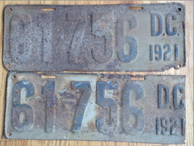 1921 DC license plates