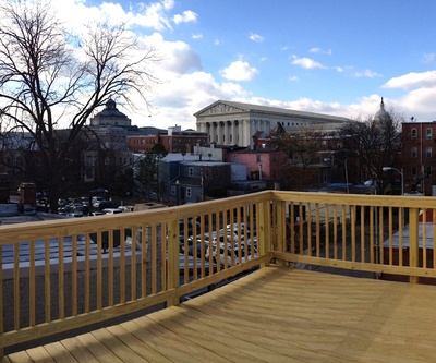 Capitol Hill Roof deck with view of Capitol, Supreme Court and Library of Congress