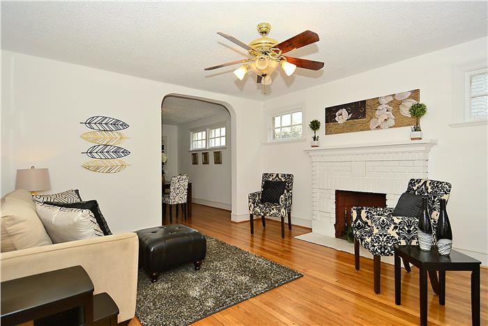 Living room and fireplace 912 Irving St NE Washington DC. Brookland
