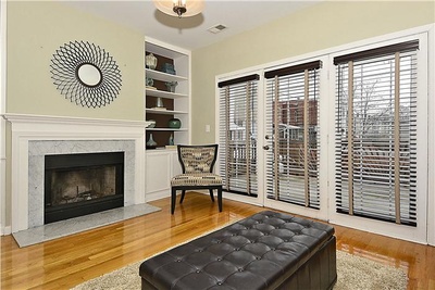 Living room with fireplace: 610 Elliott St NE Washington DC.  Capitol Hill.